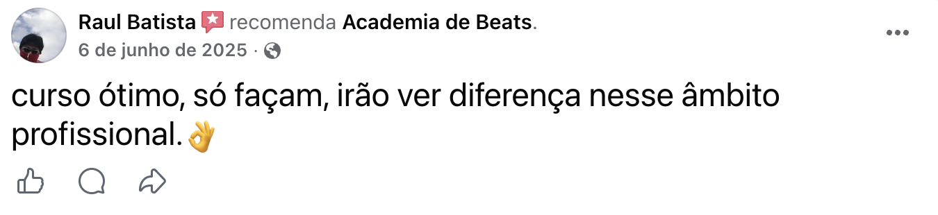 Avaliação de Raul Batista no Facebook