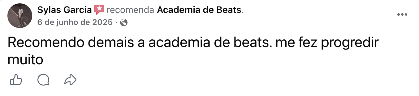 Avaliação de Sylas Garcia no Facebook